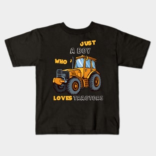 Just A Boy Who Loves Tractors Kids T-Shirt